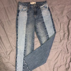 Two Tone Boyfriend Jeans